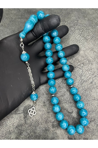 Mos Tespih سبحة كبيرة الحجم من حجر الهيرميت البارز بلون العنبر