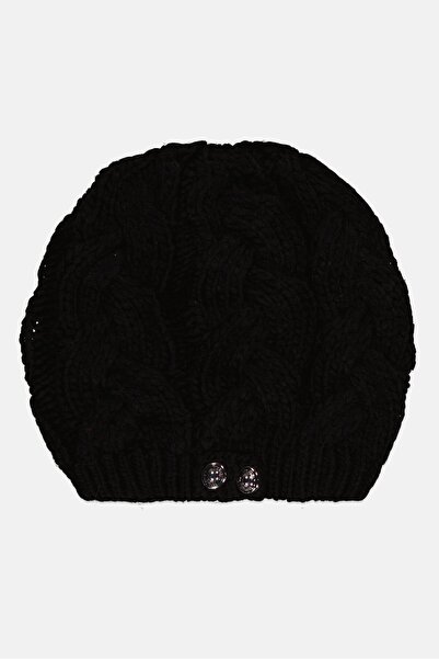 Michael Kors Women Braided Cable Beret Hat, Black