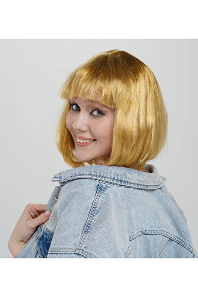 Epilons Straight cut blunt party wig golden color zenvi̇a-4567