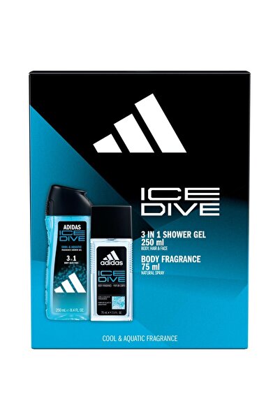 adidas Ice Dive Men's Gift Box, Deodorant Spray 75 ml, Shower Gel 250 ml