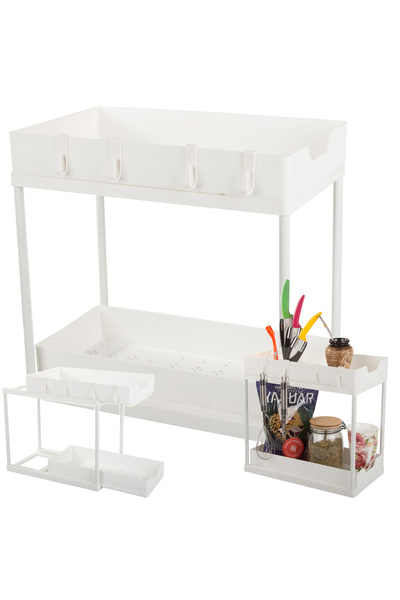 DMV Solux Διώροφο Ράφι Κουζίνας, Συρόμενο, Περιλαμβάνονται Γάντζοι, Εύκολο στ...