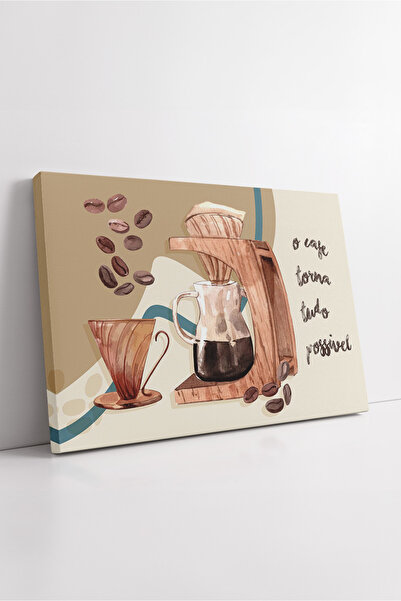 KOSS Dijital Set de preparare a cafelei Ilustrație Decor de perete de bucătărie Modern în tonuri calde Pictură decorativă pe pânză