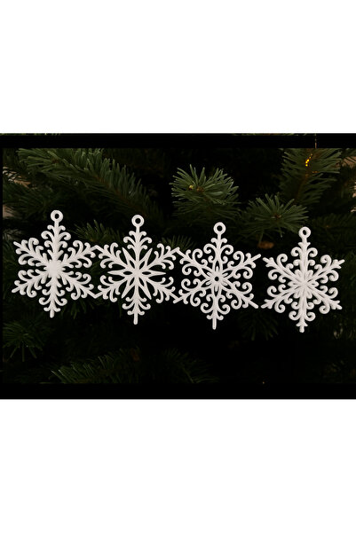 SZD Design زينة شجرة عيد الميلاد على شكل ندفة ثلج (مجموعة من 4)