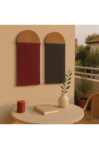 AYBÜK PABUÇ Pinterest tarzı doğal bambu hasır Supla makrome duvar süsü bohem ...