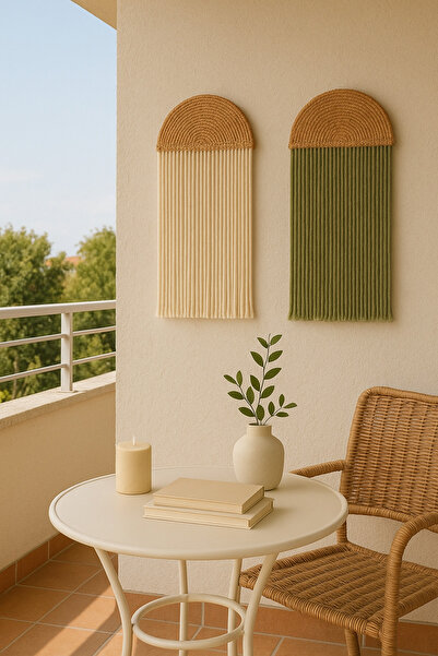 AYBÜK PABUÇ Pinterest tarzı doğal hasır Supla makrome duvar süsü bohem duvar dekorasyon ürünü krem haki