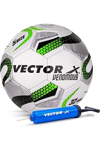 Vector X كرة قدم فينوموس - متينة مع مضخة للتدريب والمباريات، مقاس 5، لون أخضر