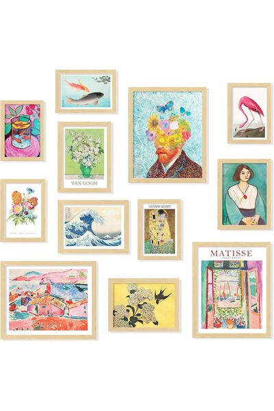 ALAYRA International 16 Pcs Framed Wall Art Set – Landscape Canvas Prints in ...