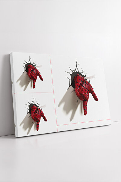 KOSS Dijital Spider-Man 3D Wall Painting with Refraction Effect Marvel Spider-Man Web-Swinging Hand Children's Room Canvas Painting