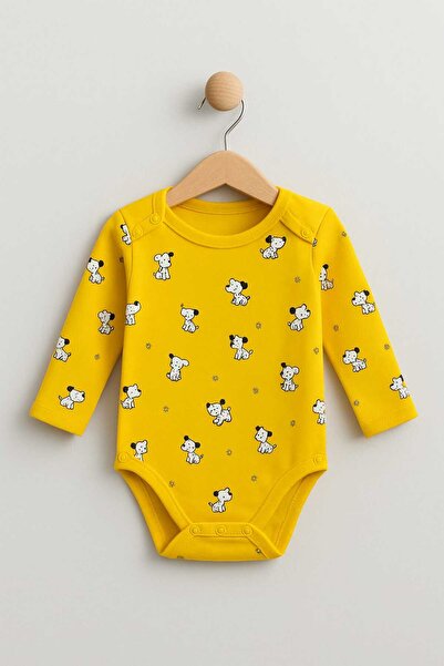 neocotton Cotton Printed interlock bottom snap long sleeve baby bodysuit