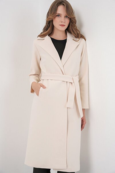 Hiccup Bdart Double-Breasted Collared Belted Cashmere Jacket