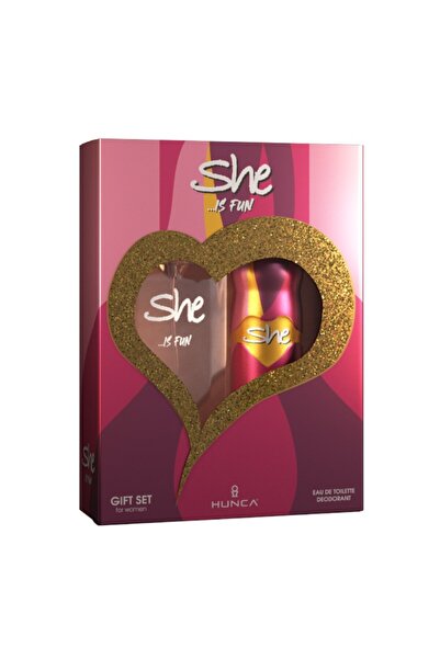 She Set 2 x Gift Box Is Fun, Eau de Toilette, 50 ml and Deodorant, 150 ml