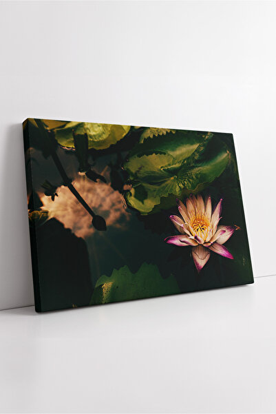 KOSS Dijital Водна лилия и зеленолистна езерна пейзажна картина на платно Ест...
