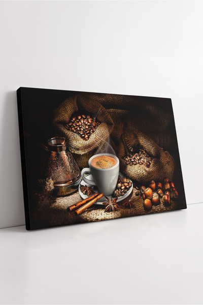 KOSS Dijital Coffee Bean Pot Cup Composition Rustic Kitchen Cafe Themed Decor...