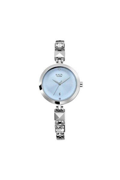 Titan Raga Viva Women's Watch 2606SM01 - Blue Dial, Silver-Tone Metal Strap
