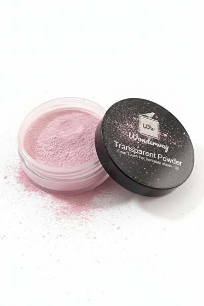wonderway Pink transparan pudra- göz kalemi ve sünger ile birlikte - Pembe Pudra