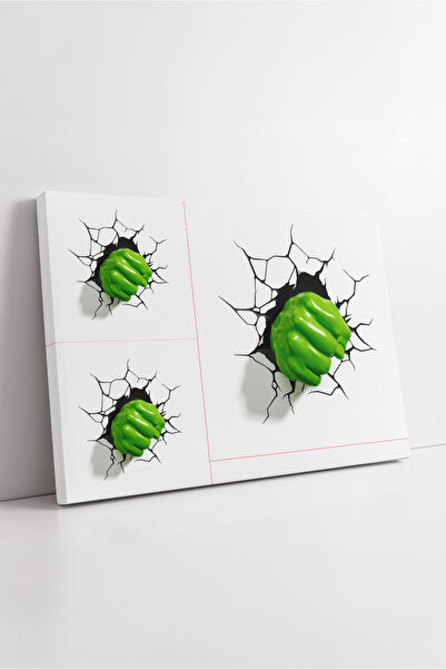 KOSS Dijital Hulk Fist 3D Broken Wall Effect Marvel Avengers Themed Children's Room Decorative Canvas Painting