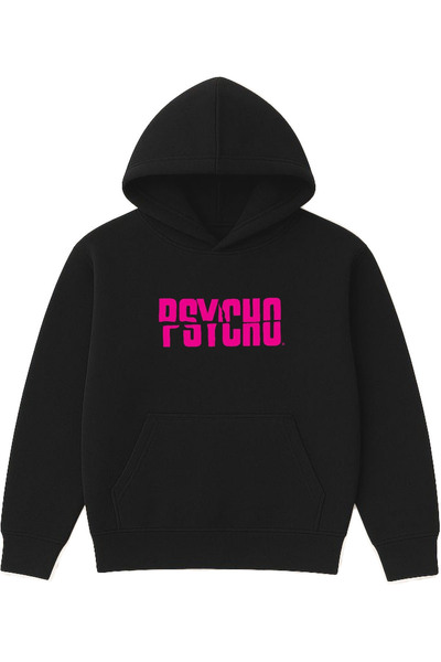 VSRN تصميم سايكس مطبوع قصة فضفاضة سويت شيرت أسود بغطاء رأس