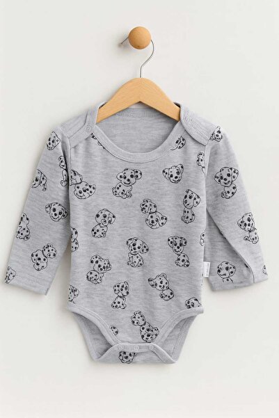 neocotton Cotton Printed interlock bottom snap long sleeve baby bodysuit
