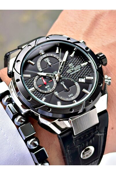 Reward Siyah Renk Deri Kordon Fonksiyonlu Orjinal Kilit Erkek Kol Saati + BİL...