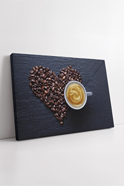 KOSS Dijital Compoziție în formă de inimă a boabelor de cafea și a ceștelor M...