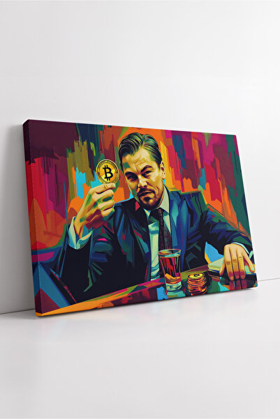 KOSS Dijital Крипто поп арт Bitcoin Man Платно Цветна инвестиционна тема Моде...