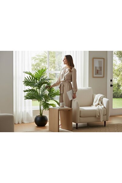 ERHAN FLOWERS Yapay Çiçek Areka Palmiye Ağacı 100 CM Salon Çiçeği Yapay Bitki...