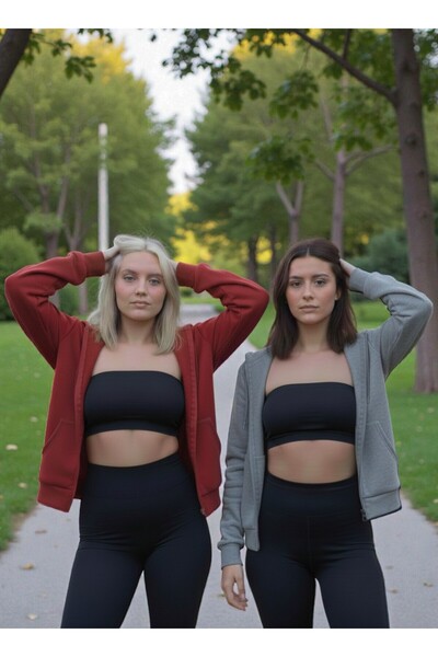 Karatopak سترة رياضية بقلنسوة للجنسين بسحاب / كارديجان (عبوة من قطعتين)