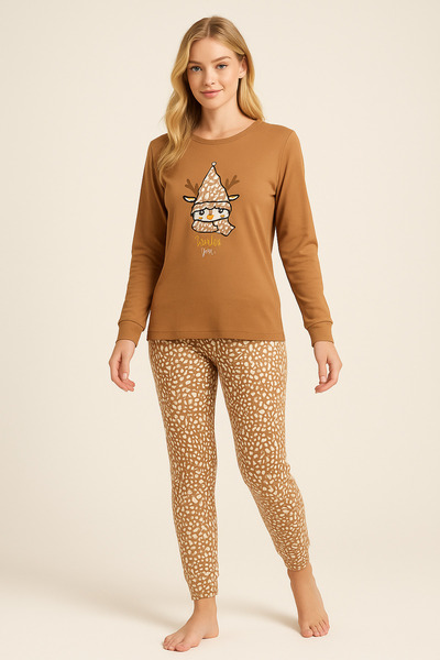 Mutlu City Women's Soft Texture Thermal Pajamas Set 42050