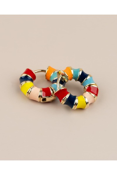 Portakal Esintisi Chromia Enamel Ring Minimal Xuping Earrings
