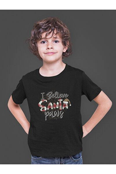 Bumeta Božićna majica za decu sa šapama Deda Mraza Štampano T-shirt