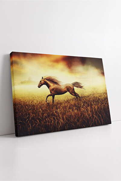 KOSS Dijital Pictură pe pânză cu temă cal care alergă într-un câmp de grâu au...