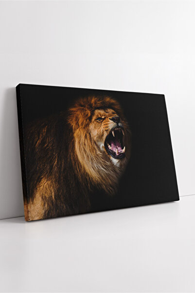 KOSS Dijital Πορτρέτο λιονταριού που κραυγά σε μαύρο φόντο Ισχυρή αντίθεση Ρε...