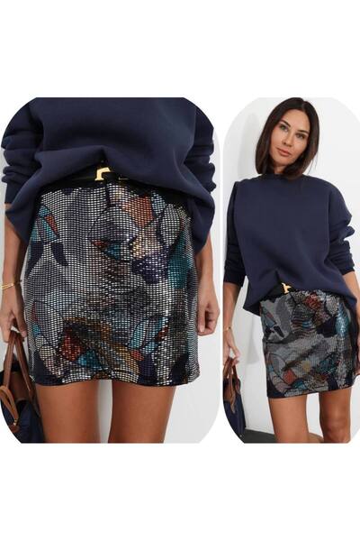 CATTLEYAS Pul Payet renkli mini etek
