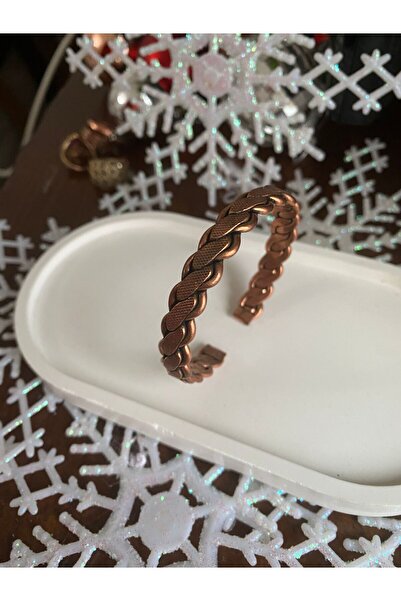PARLA BAKIR Bakır Bileklik Tek Örgü