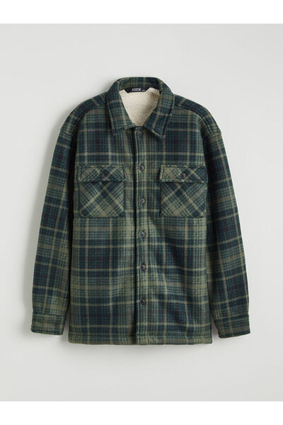 LC Waikiki Yeşil Ekose Erkek Çocuk Gömlek Ceket