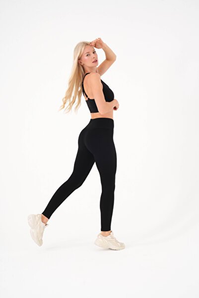 4upower εφέ σύσφιξης Μαύρο χρώμα χωρίς ραφές κολάν