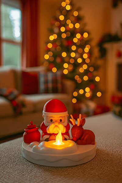 Noctis Nest LED Işıklı Yılbaşı Dekoru – Noel Baba & Geyik Kamp Ateşi Figürlü ...