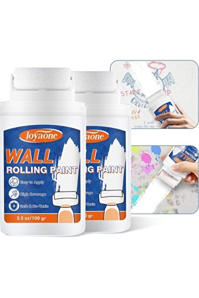 Whimlets Vopsea albă lavabilă cu rolă, corector rapid pentru pereți, pe bază ...