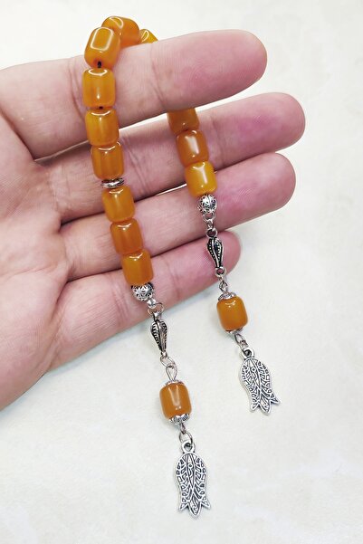 ŞAHBEY TESBİH سبحة زازة من العنبر الفاخر ذات الحبات المسطحة