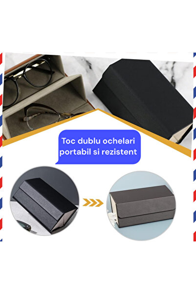 OEM Sunglasses/eyeglass case, 2 compartments, lens protection, waterproof, magnetic closure