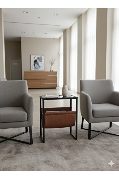 ELİSER yan sehpa,dergilik li,gazetelik li sehpa