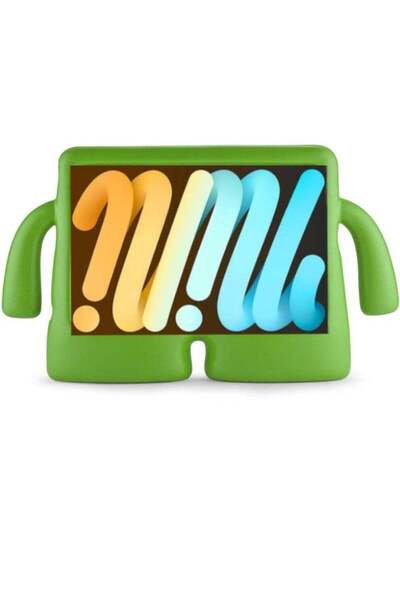 HYX جراب ثلاثي الأبعاد للأطفال مقاوم للصدمات مصنوع من إسفنج EVA، مزود بحامل لجهاز Apple iPad Mini 7/6 8.3 بوصة - أخضر