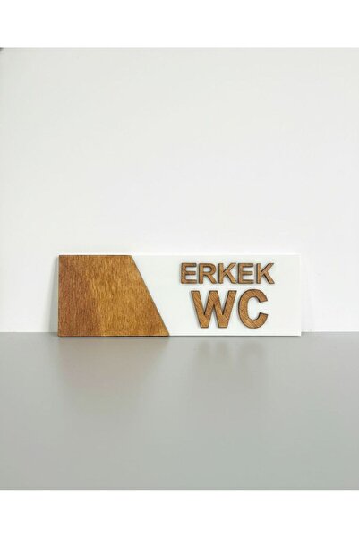 mibales Men's Toilet Sign Decorative Wooden Plexiglass