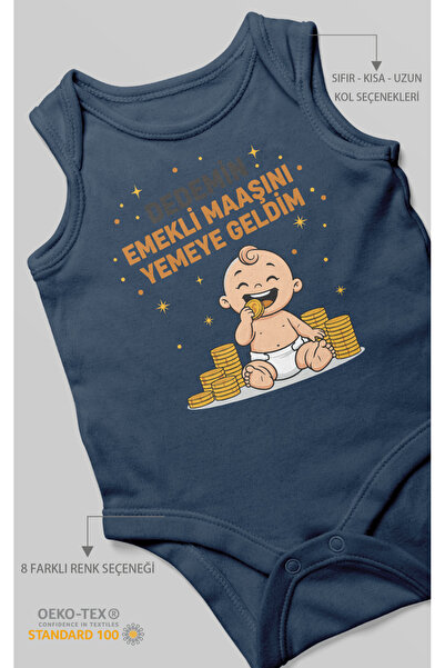 MorivoKids I Came to Eat My Grandfather's Retirement Pay Printed Baby Bodysui...