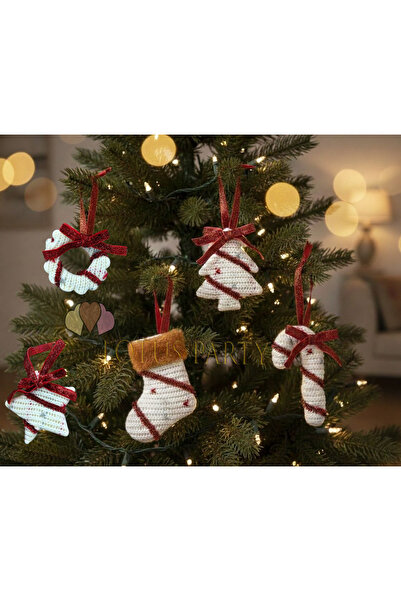 LOTUS PARTY New Year's Tree Ornament - 5-Piece Christmas Tree Ornament - Gree...