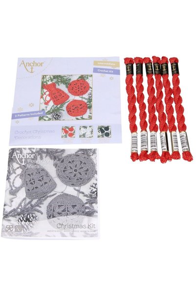 Anchor Colecția de Anul Nou Kit de broderie cu croșetat cu tematică de Crăciun (roșu)