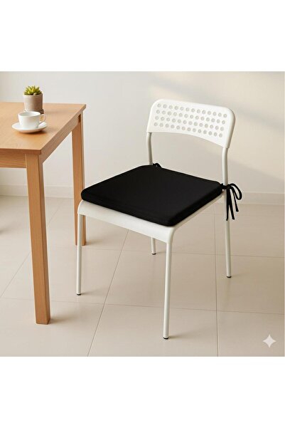 TEZKOTEKSTİL 40x40cm Düz Sünger Bağlama İpli Sandalye Minderi | Ev Tekstil Kumaşından | Kare Minder