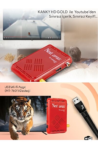 ozbience Mini Full HD Uydu Alıcısı, IP TV ve Wifi Anten Hediye, Kolay Takım