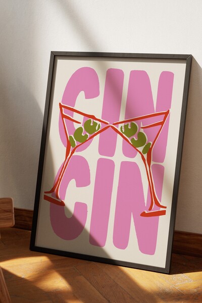 Base Concept Poster decorativ cu design modern Cin Cin (încadrat)