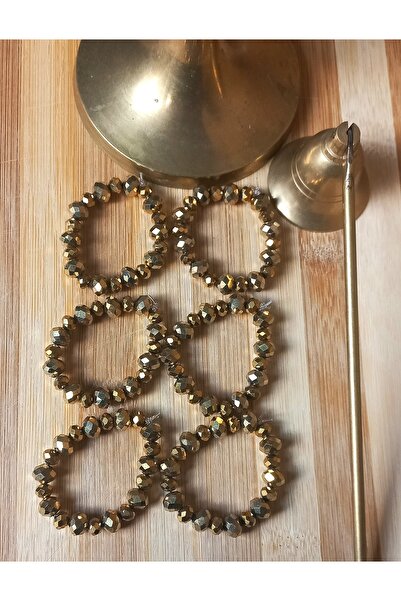 BNGaksesuar New Year's Gold Flexible Crystal Bead Napkin Ring